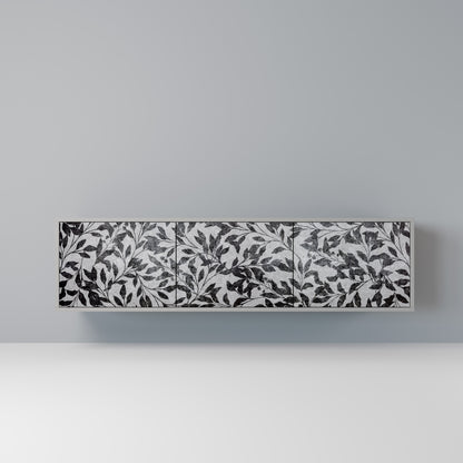 CHARCOAL SPROUT 3-dörrars TV-bänk i grå finish
