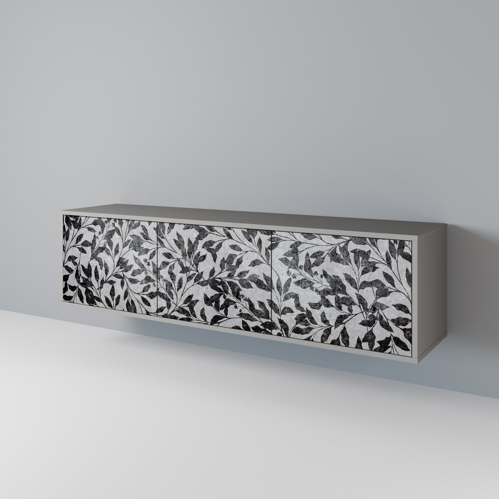 CHARCOAL SPROUT 3-dörrars TV-bänk i grå finish