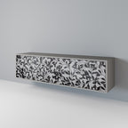 CHARCOAL SPROUT 3-dörrars TV-bänk i grå finish