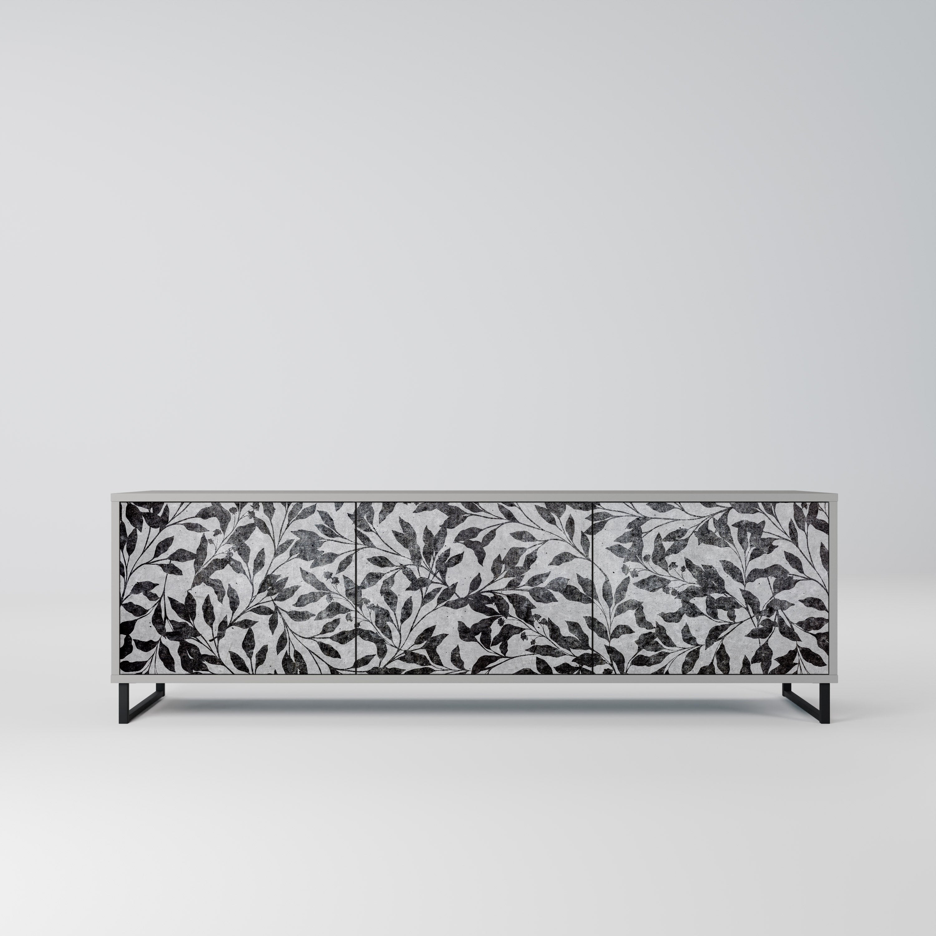 CHARCOAL SPROUT 3-dörrars TV-bänk i grå finish