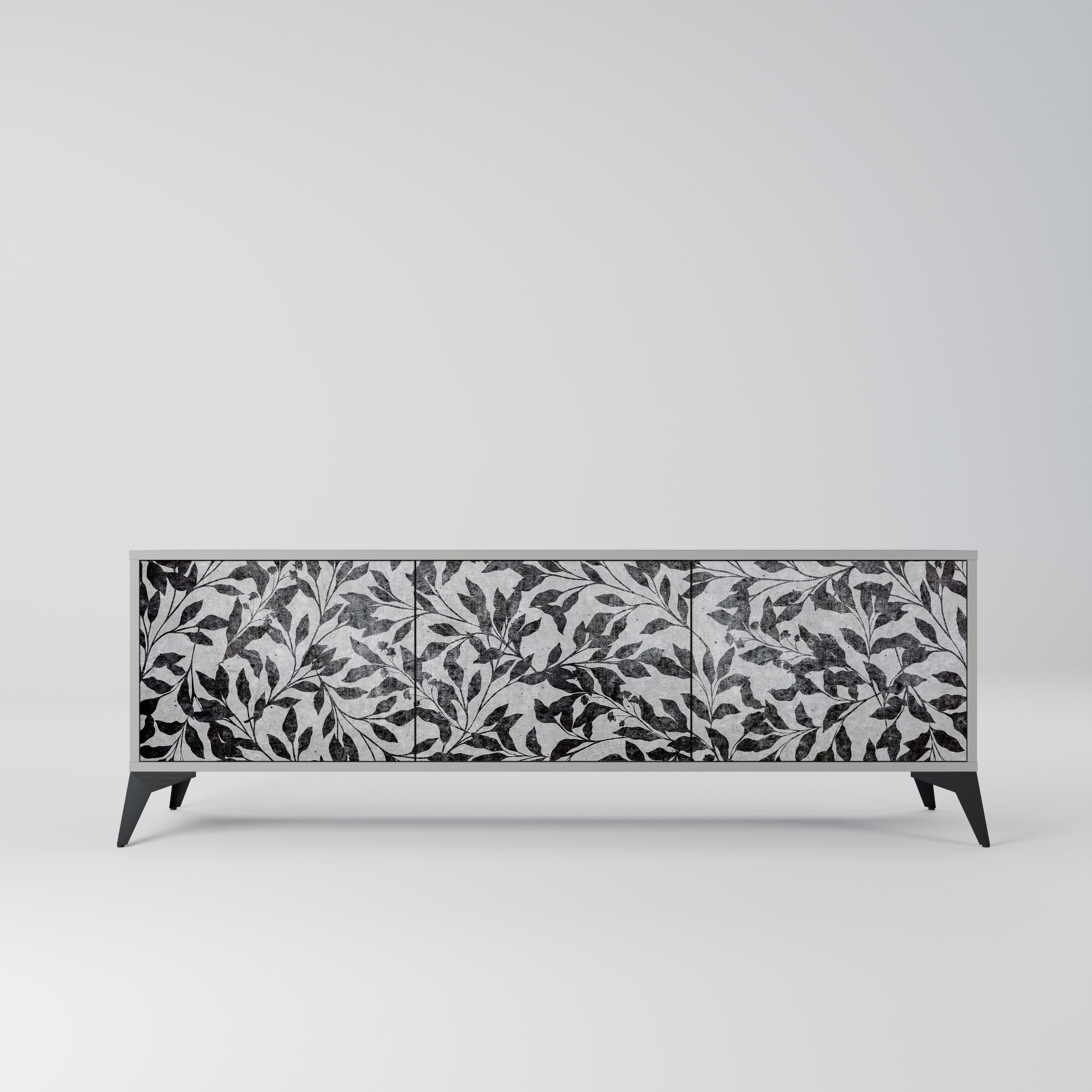 CHARCOAL SPROUT 3-dörrars TV-bänk i grå finish