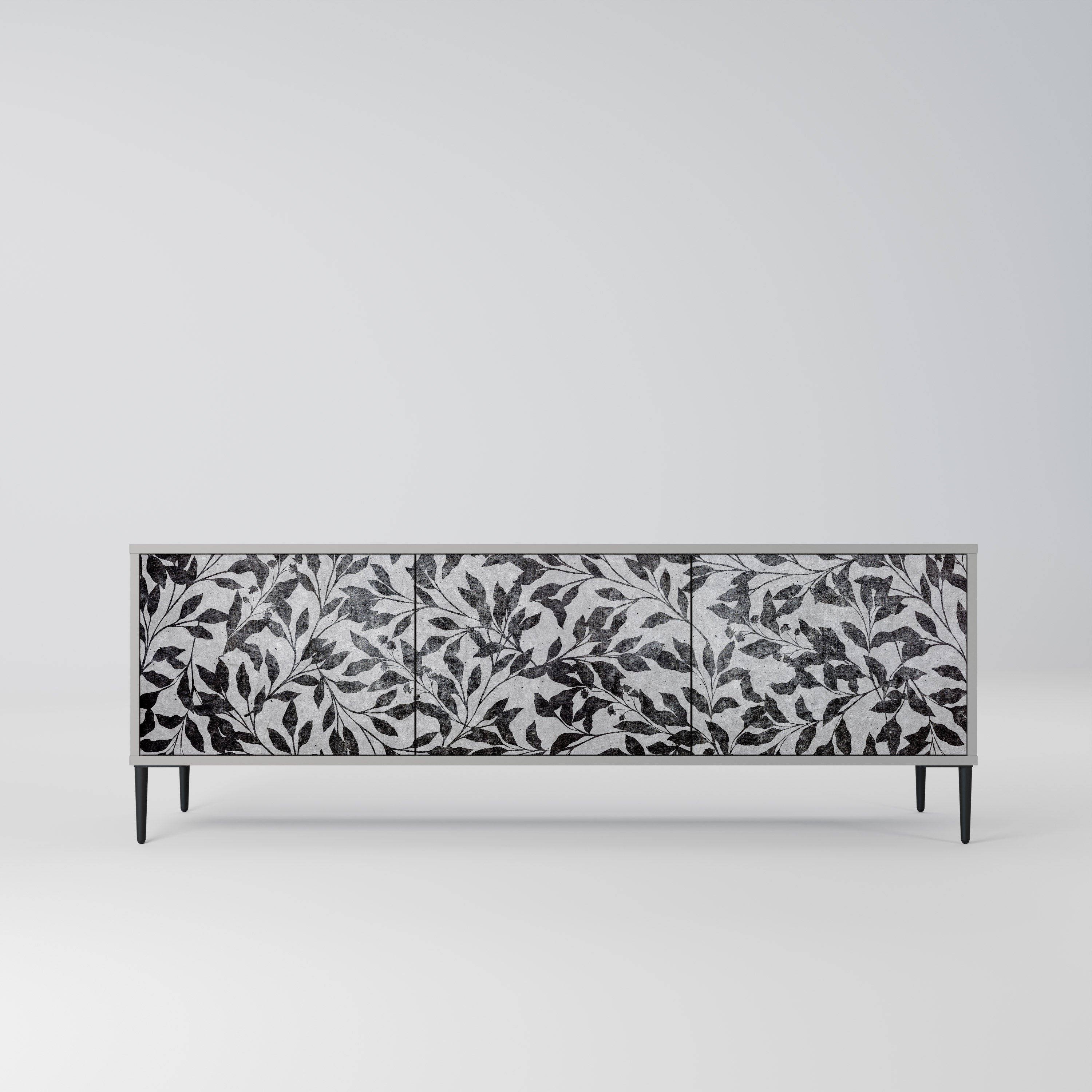 CHARCOAL SPROUT 3-dörrars TV-bänk i grå finish