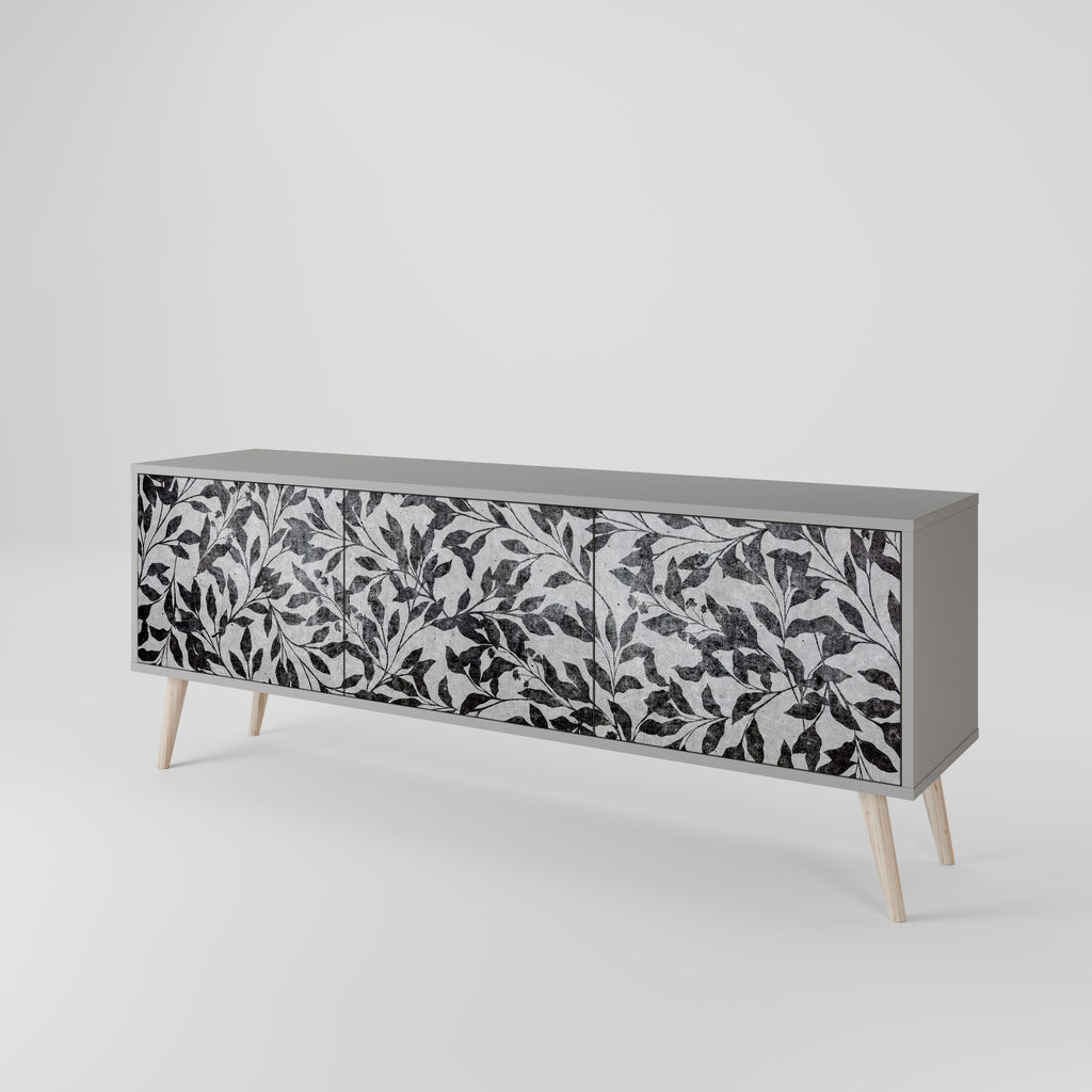 CHARCOAL SPROUT 3-dörrars TV-bänk i grå finish