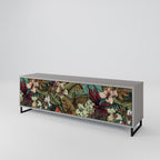 BOTANICAL EMERGENCE 3-Door TV Stand in Grey Finish