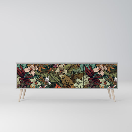 BOTANICAL EMERGENCE 3-dörrars TV-bänk i grå finish