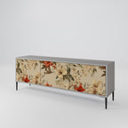 BLOOMING HARMONY 3-Door TV Stand in Grey Finish