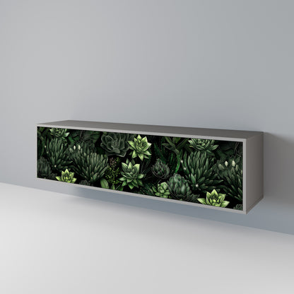 SUCCULENT JUNGLE 3-dörrars TV-bänk i grå finish