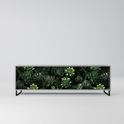 SUCCULENT JUNGLE 3-dörrars TV-bänk i grå finish