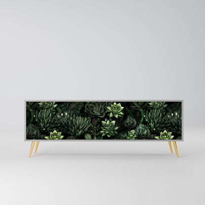 SUCCULENT JUNGLE 3-dörrars TV-bänk i grå finish