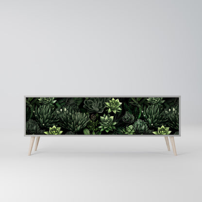 SUCCULENT JUNGLE 3-dörrars TV-bänk i grå finish