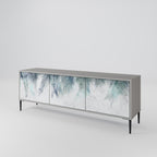 PALM VEIL 3-Door TV Stand in Grey Finish