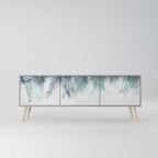 PALM VEIL 3-Door TV Stand in Grey Finish