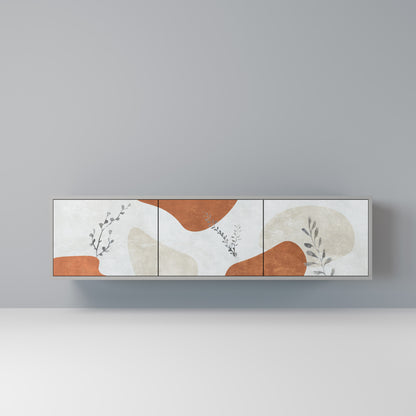 TRANQUIL TWIG 3-dörrars TV-bänk i grå finish
