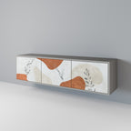 TRANQUIL TWIG 3-Door TV Stand in Grey Finish