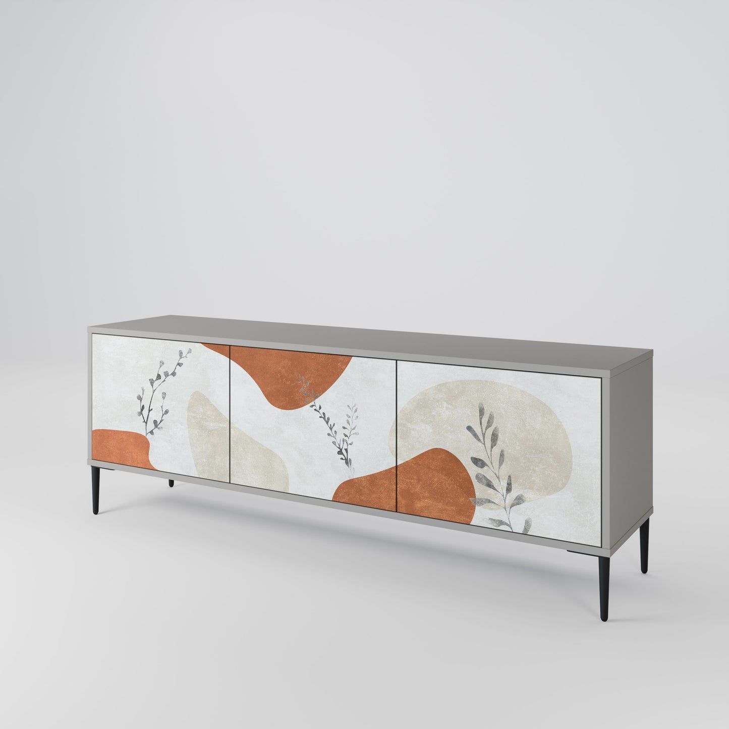 TRANQUIL TWIG 3-dörrars TV-bänk i grå finish