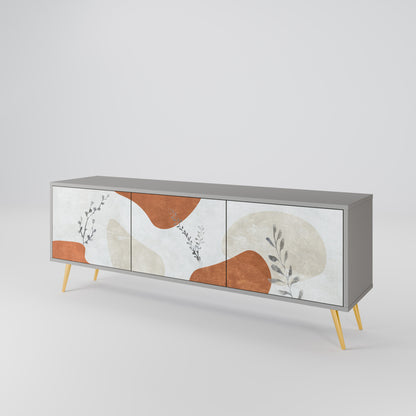 TRANQUIL TWIG 3-dörrars TV-bänk i grå finish