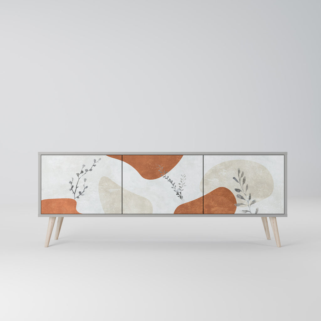 TRANQUIL TWIG 3-dörrars TV-bänk i grå finish