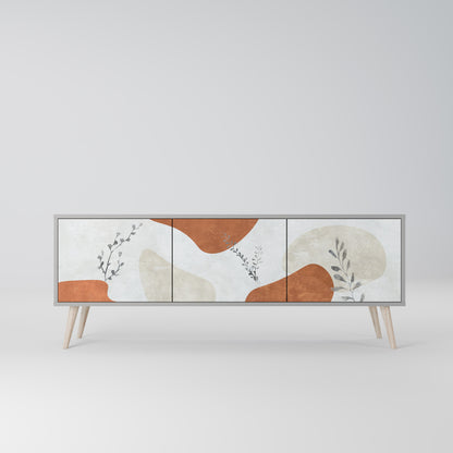 TRANQUIL TWIG 3-dörrars TV-bänk i grå finish
