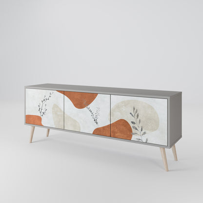 TRANQUIL TWIG 3-dörrars TV-bänk i grå finish
