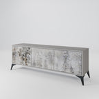 FADE IN THE TREES 3-Door TV Stand in Grey Finish