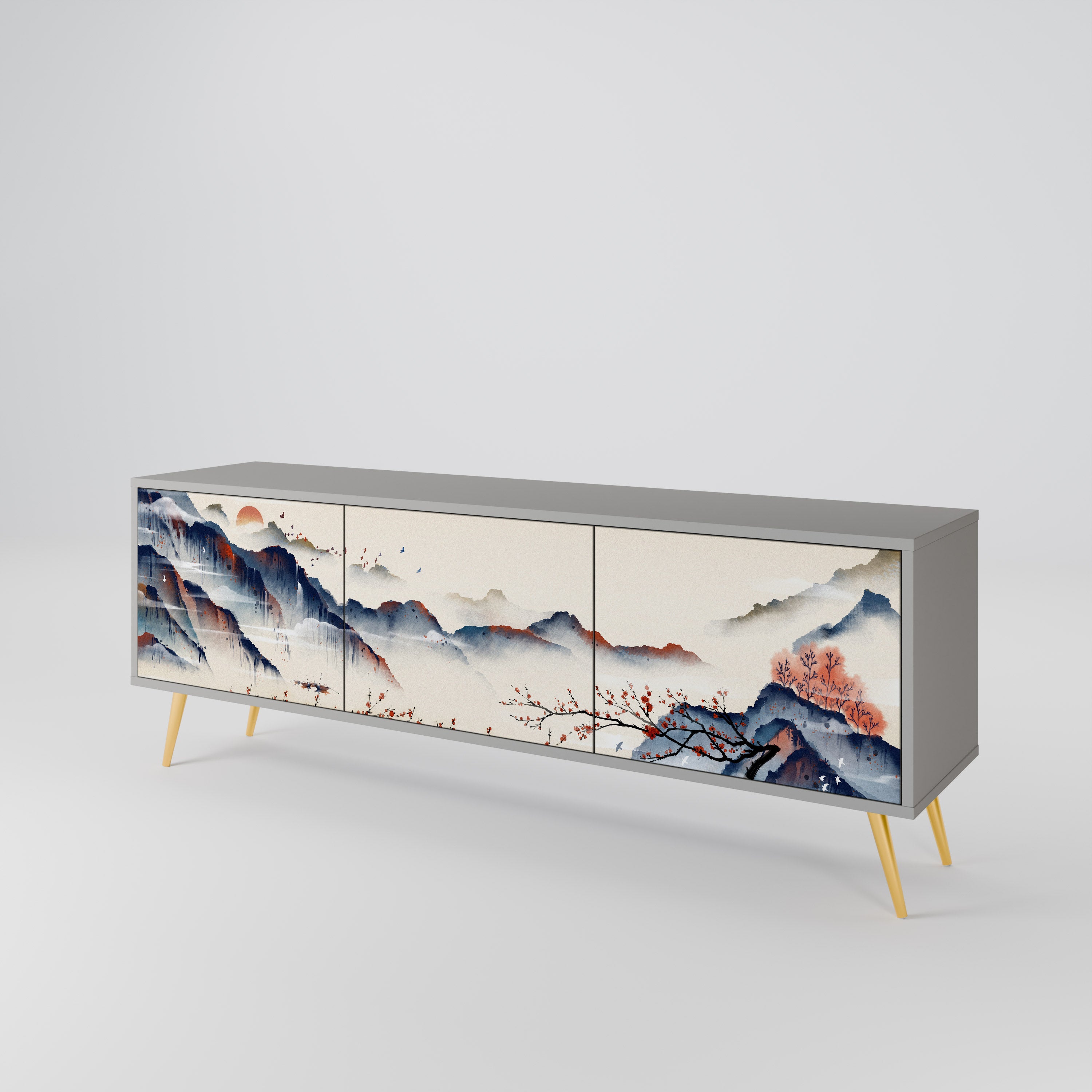 JAPANESE LANDSCAPE TV-bänk med 3 dörrar