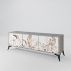 WILD TENDERNESS 3-Door TV Stand in Grey Finish