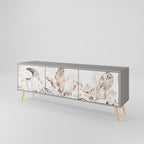 WILD TENDERNESS 3-Door TV Stand in Grey Finish