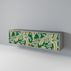 VERDANT PLEASURES 3-Door TV Stand in Grey Finish