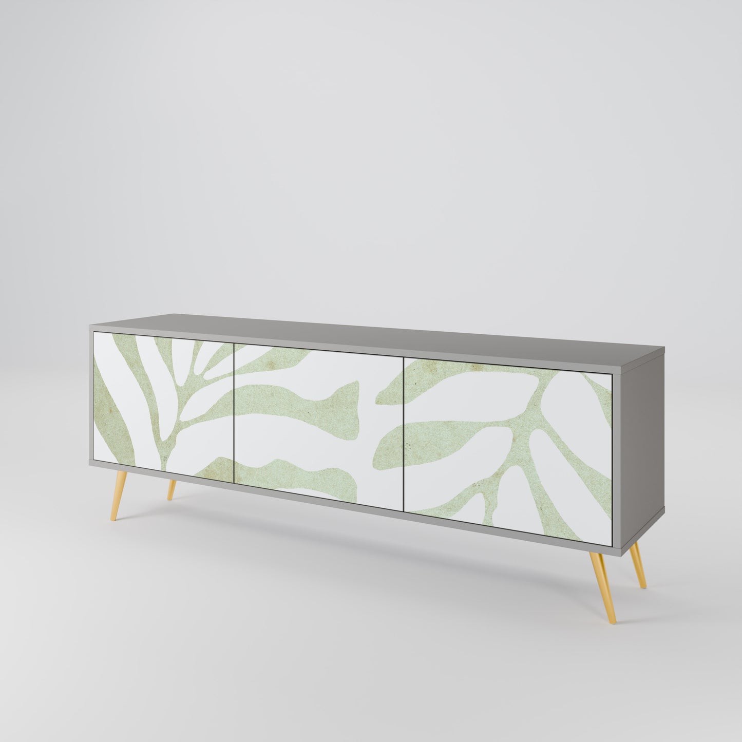 BOTANICAL SPARK 3-dörrars TV-bänk i grå finish