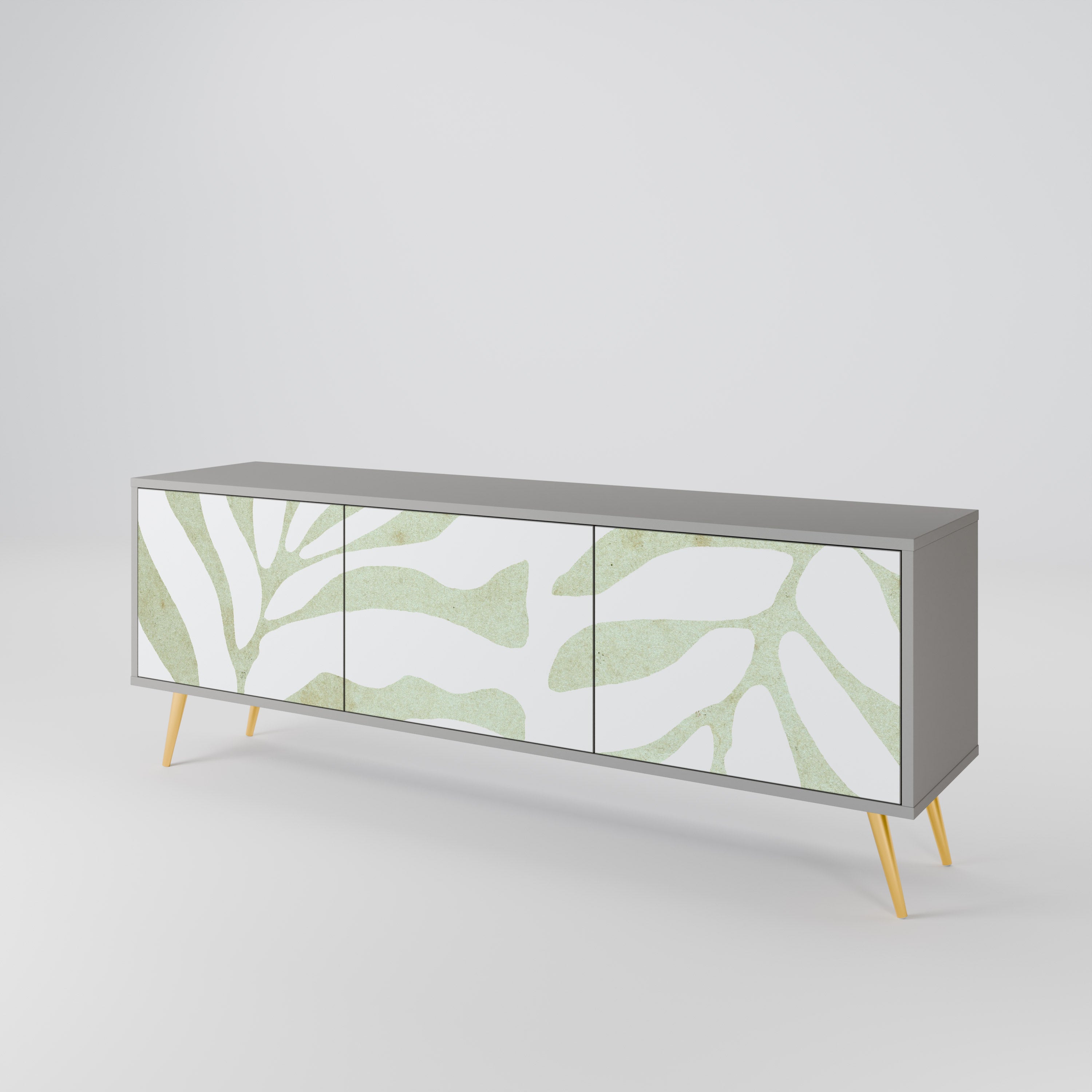 BOTANICAL SPARK 3-dörrars TV-bänk i grå finish