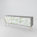 BOTANICAL SPARK 3-Door TV Stand in Grey Finish