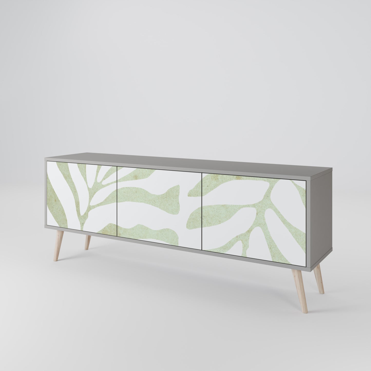 BOTANICAL SPARK 3-dörrars TV-bänk i grå finish