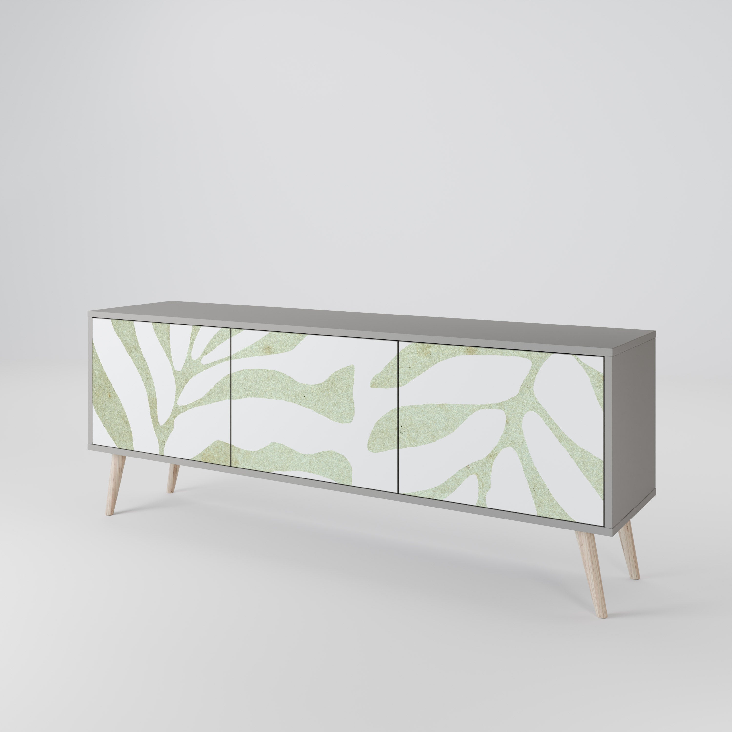 BOTANICAL SPARK 3-dörrars TV-bänk i grå finish