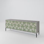 LEAVES ON GREEN 3-Door TV Stand in Grey Finish