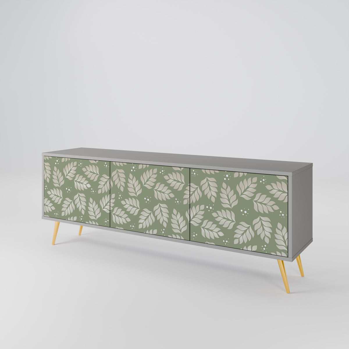 LEAVES ON GREEN TV-bänk med 3 dörrar