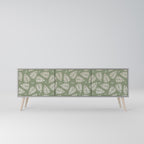 LEAVES ON GREEN 3-Door TV Stand in Grey Finish