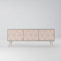 LEAVES ON BEIGE 3-Door TV Stand in Grey Finish