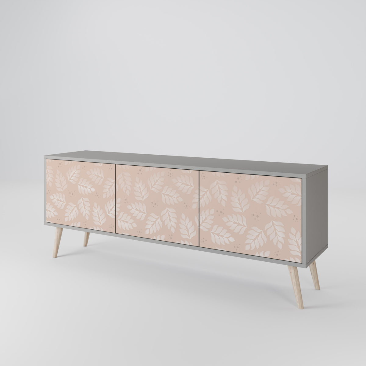 LEAVES ON BEIGE TV-bänk med 3 dörrar
