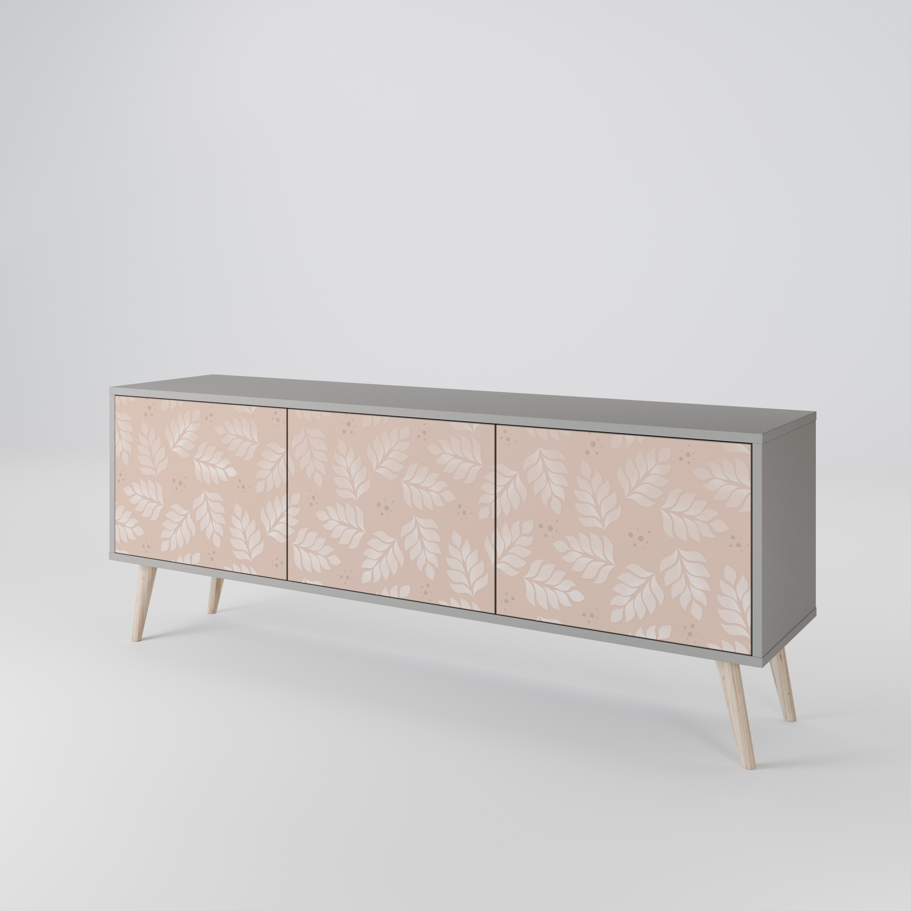 LEAVES ON BEIGE TV-bänk med 3 dörrar