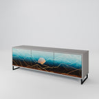 LUNAR SECRETS 3-Door TV Stand in Grey Finish