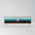 LUNAR SECRETS 3-Door TV Stand in Grey Finish