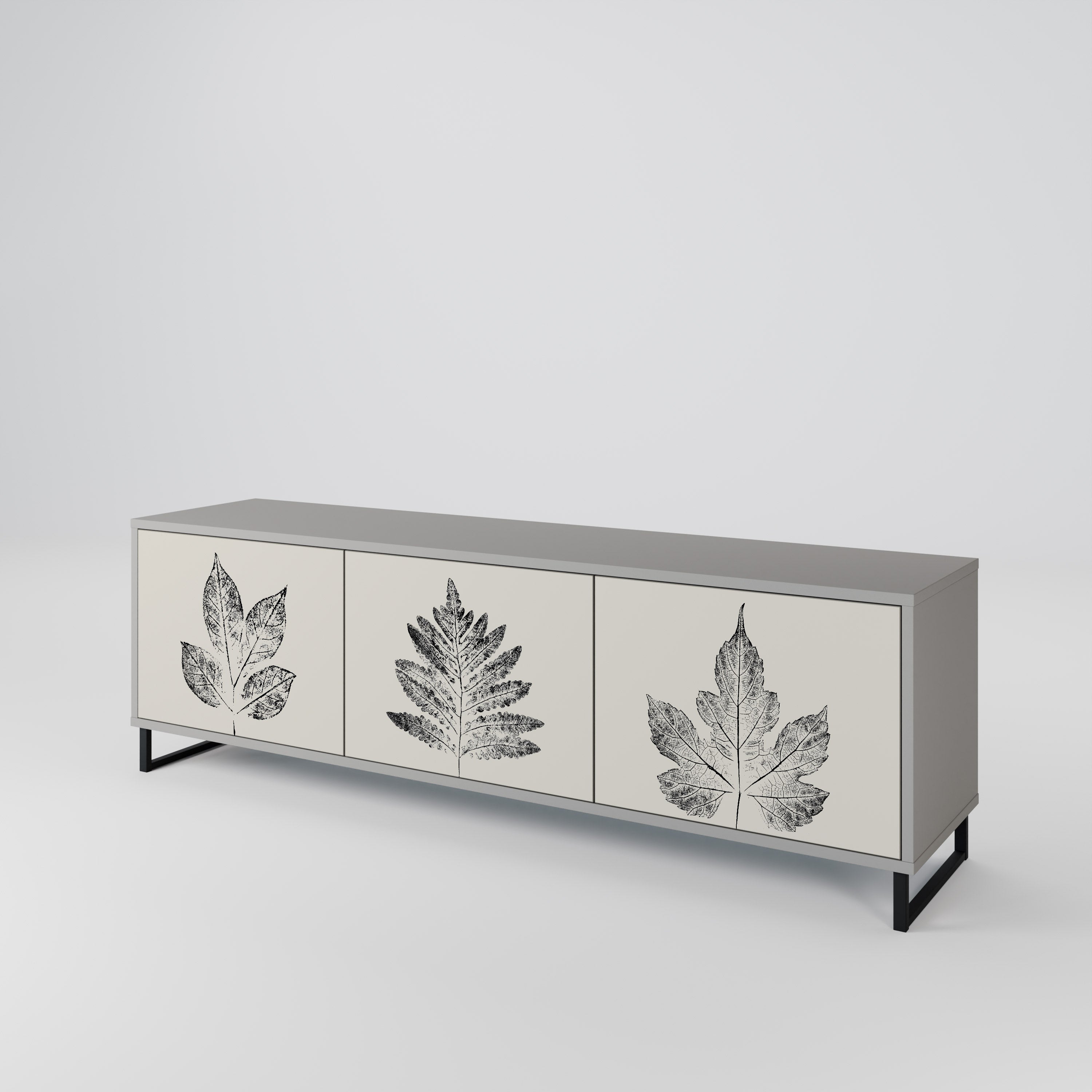 LEAFY STAMPS TV-bänk med 3 dörrar