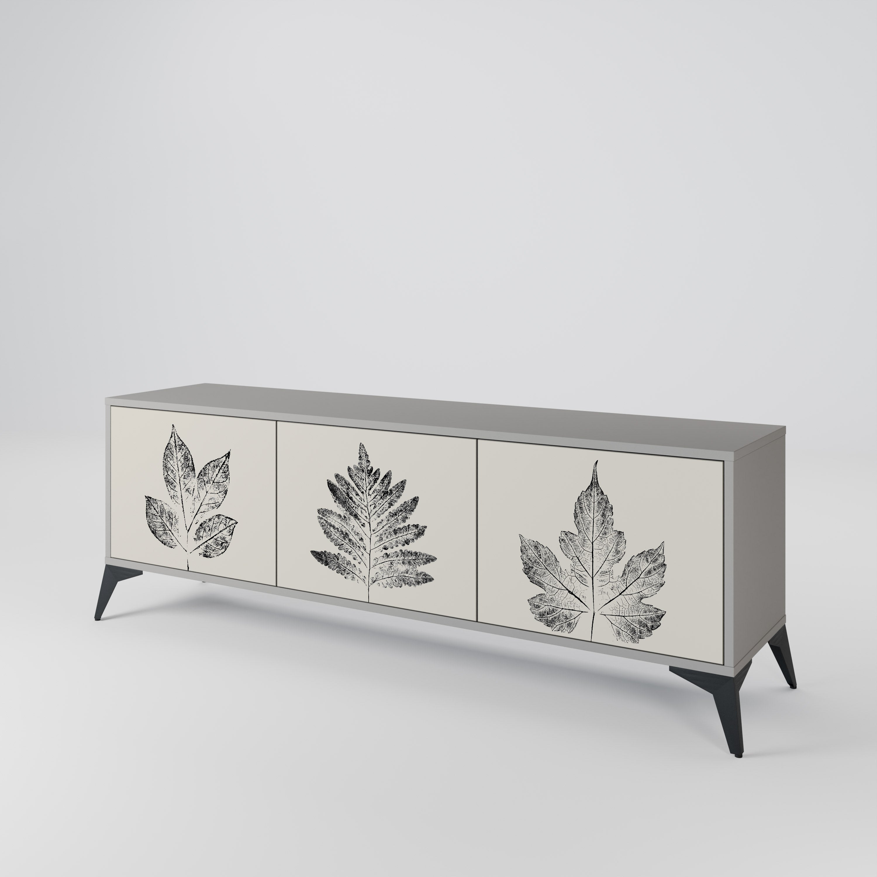 LEAFY STAMPS TV-bänk med 3 dörrar