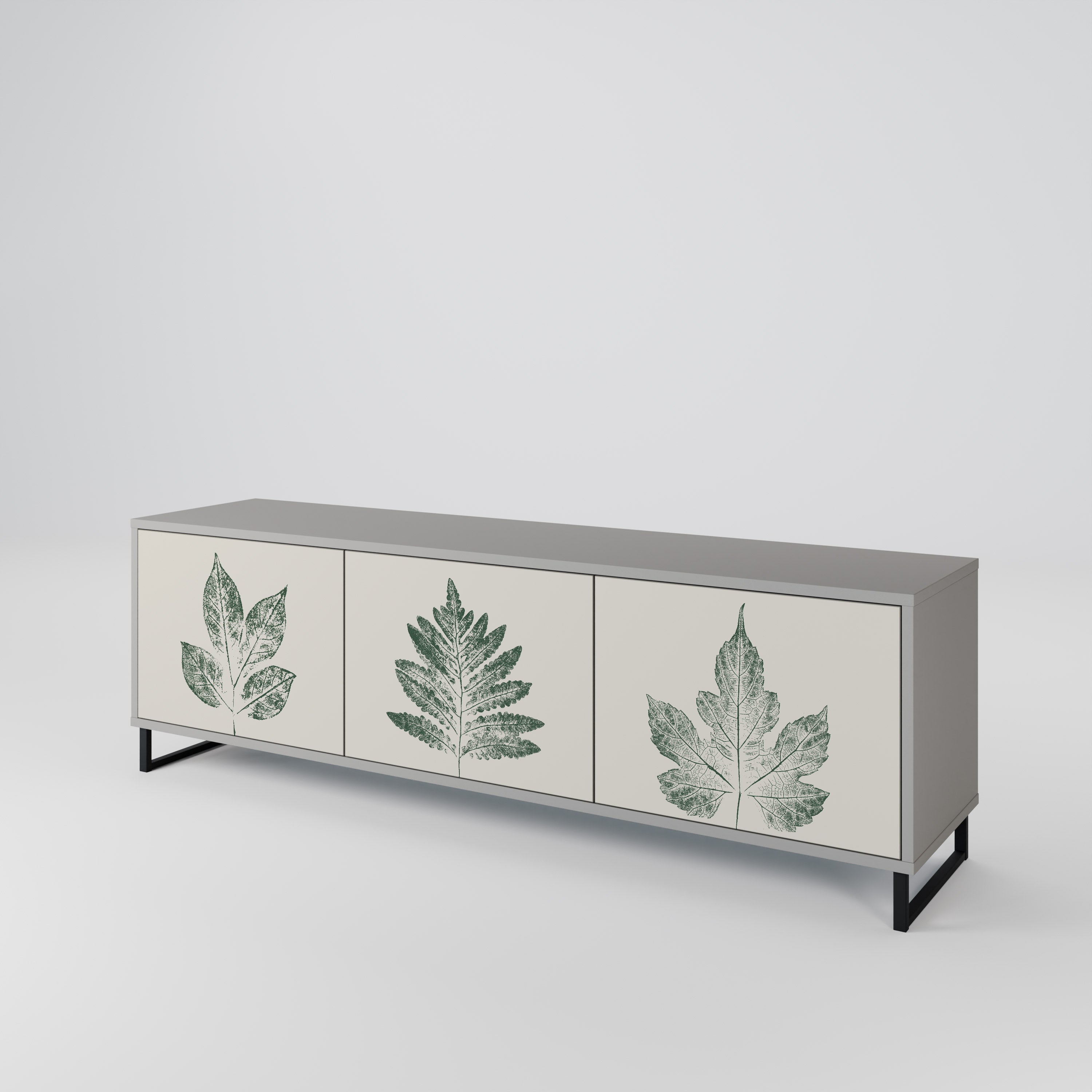 GREEN LEAFY STAMPS TV-bänk med 3 dörrar