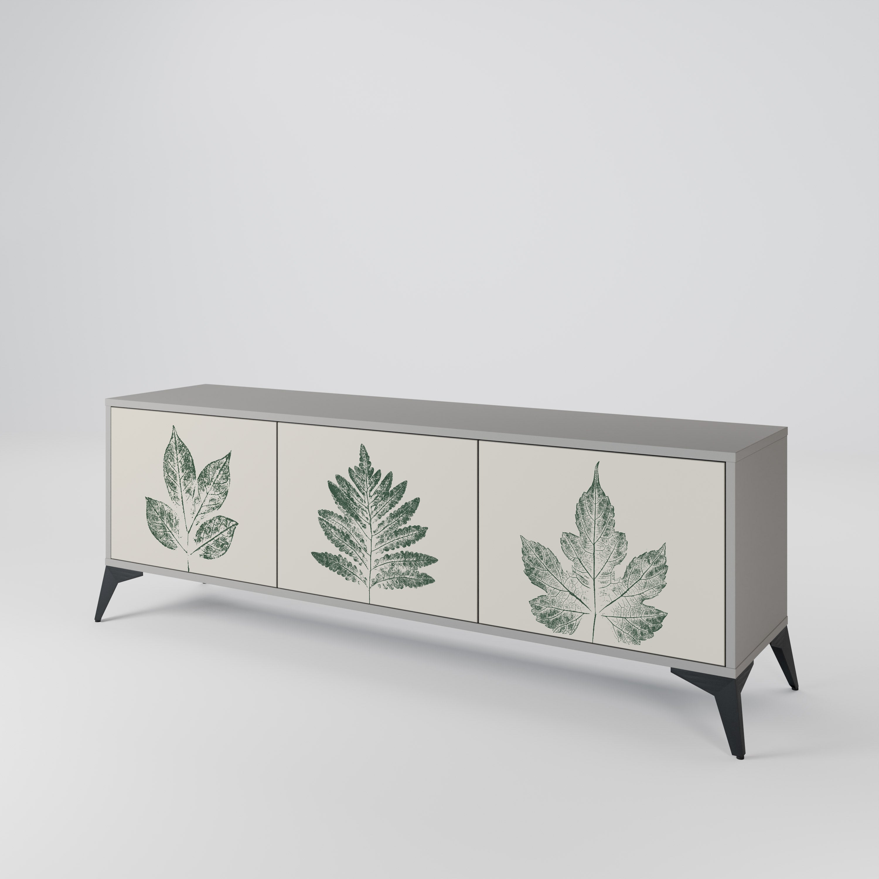 GREEN LEAFY STAMPS TV-bänk med 3 dörrar