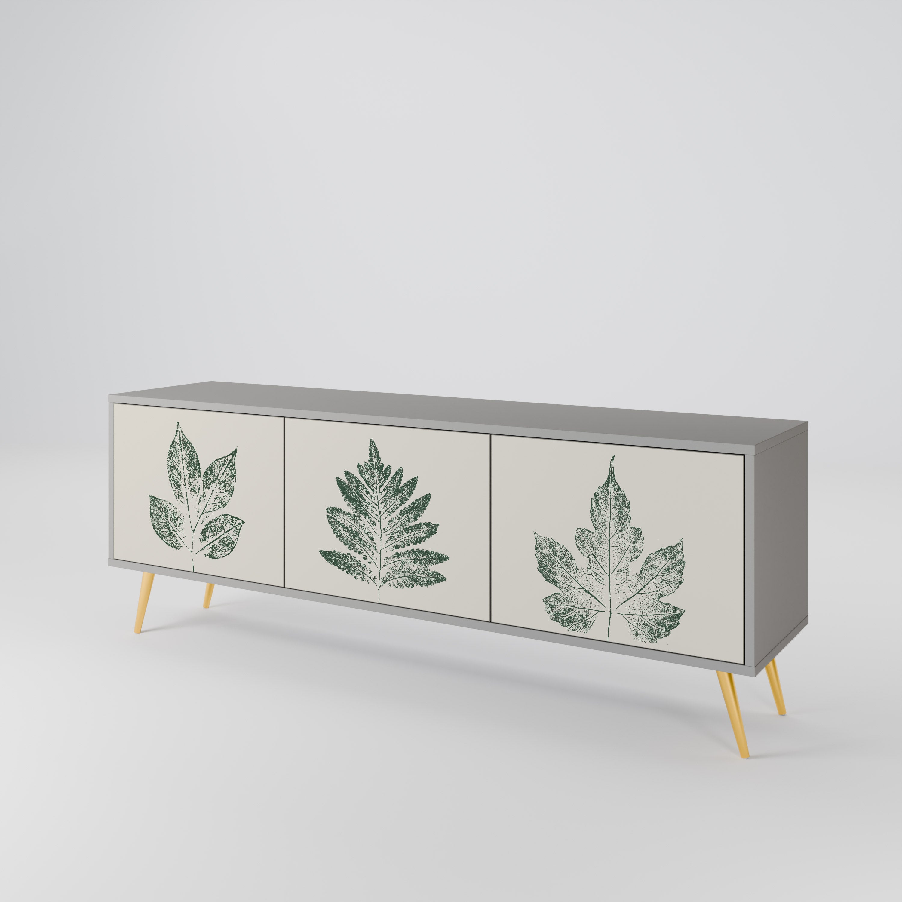 GREEN LEAFY STAMPS TV-bänk med 3 dörrar