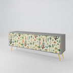 PALM SPRING 3-Door TV Stand in Grey Finish