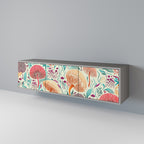 FUNGUS FANTASY 3-Door TV Stand in Grey Finish