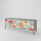 FUNGUS FANTASY 3-Door TV Stand in Grey Finish