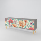 FUNGUS FANTASY 3-Door TV Stand in Grey Finish